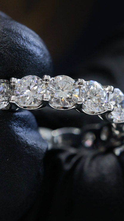 Round-Cut Lab-Grown Diamond Eternity Wedding Band in White Gold | Prong-Set Design