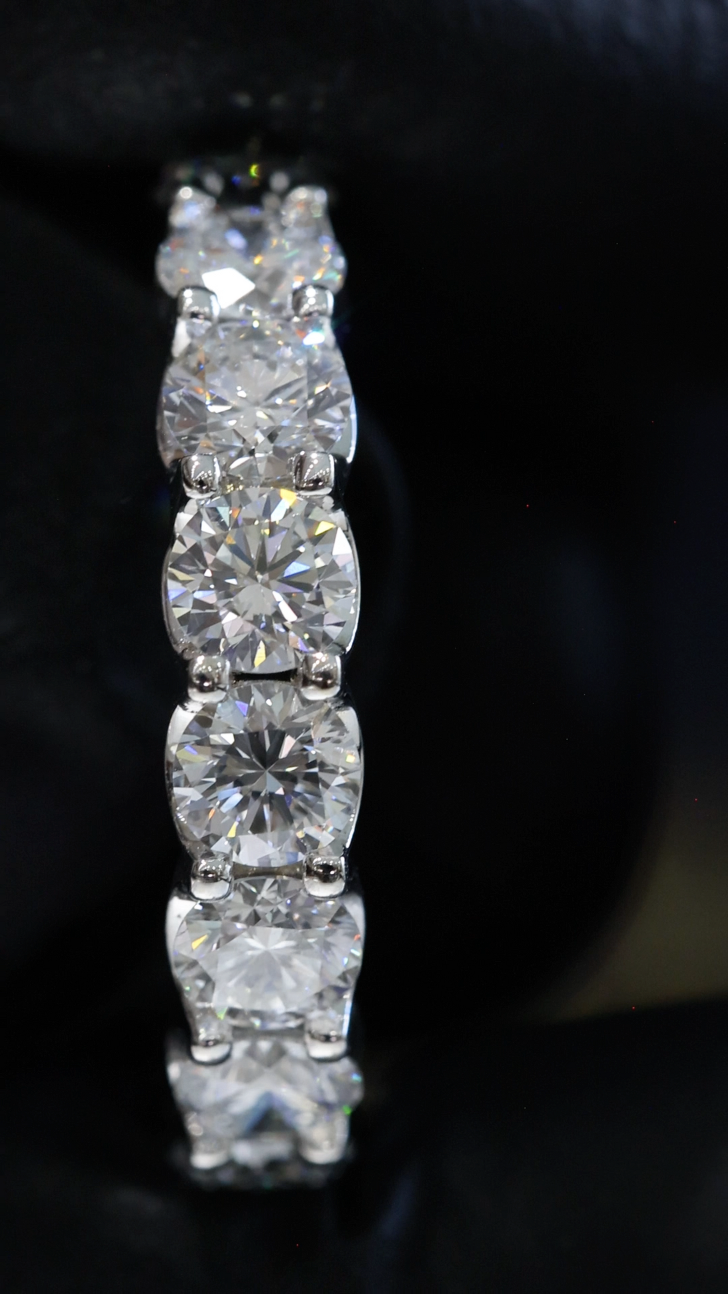 Round-Cut Lab-Grown Diamond Eternity Wedding Band in White Gold | Prong-Set Design