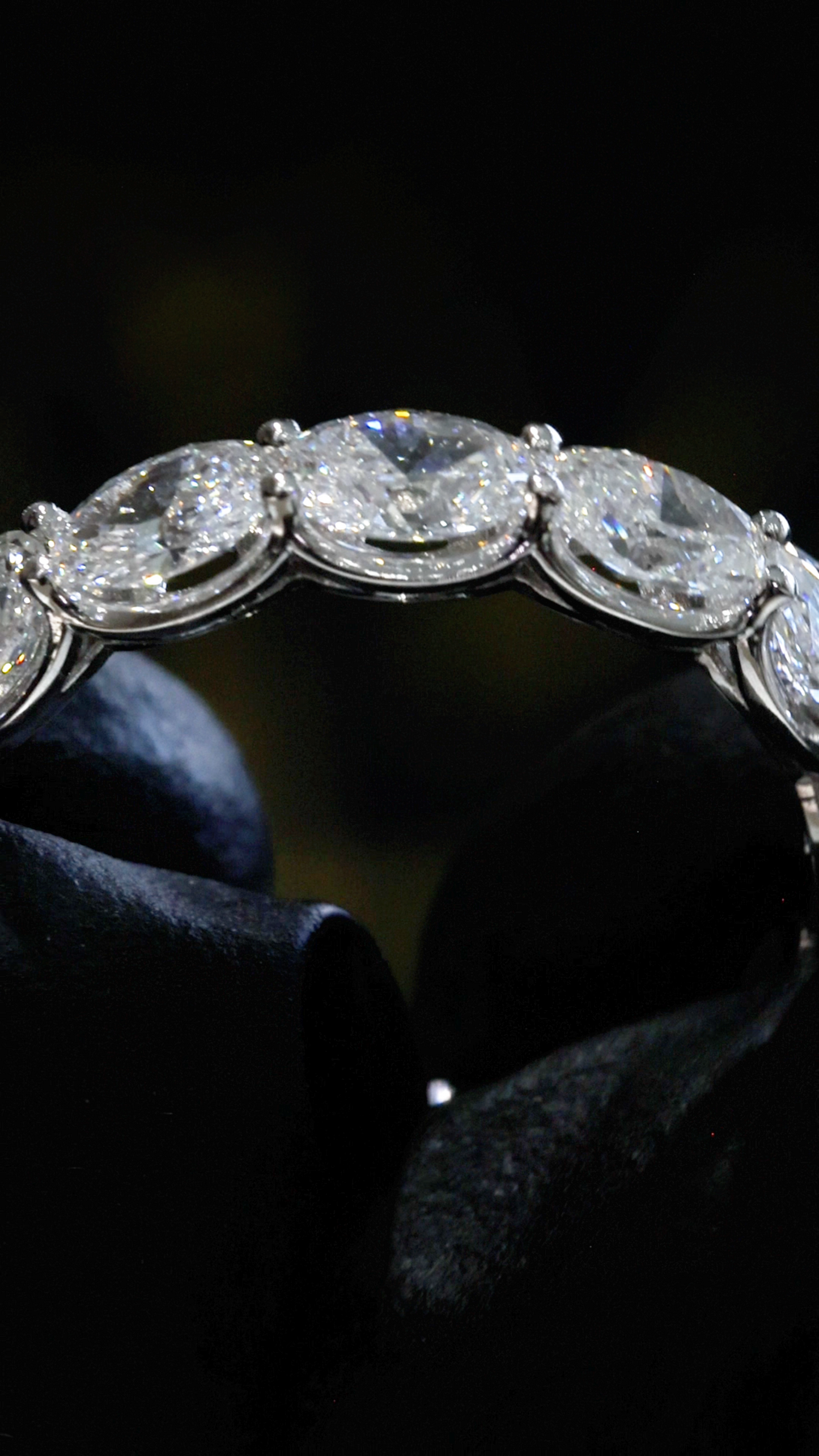Oval Lab-Grown Diamond Eternity Band in White Gold | Shared Prong Setting