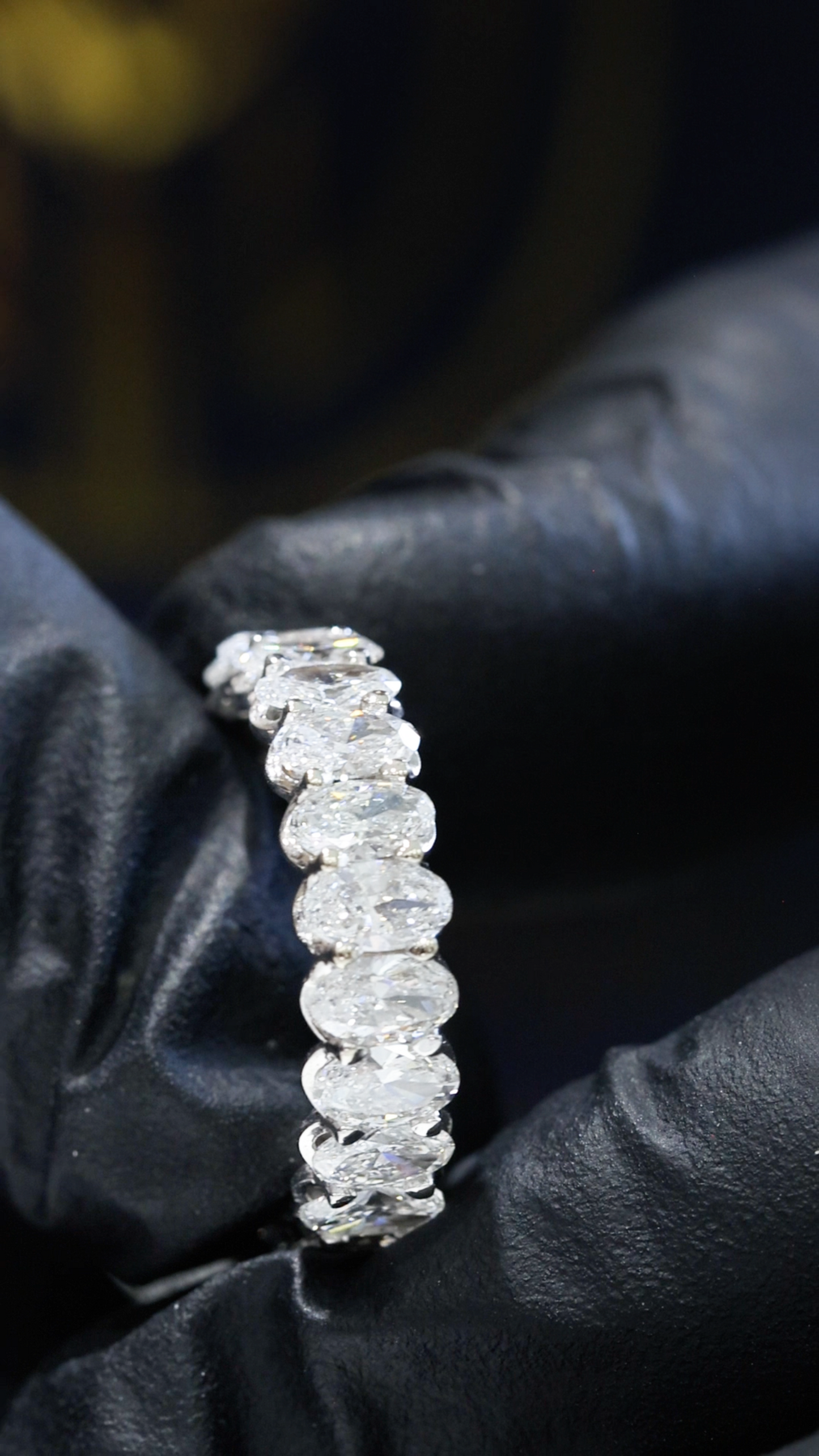 Oval-Cut Lab-Grown Diamond Eternity Band in White Gold | Prong-Set Design
