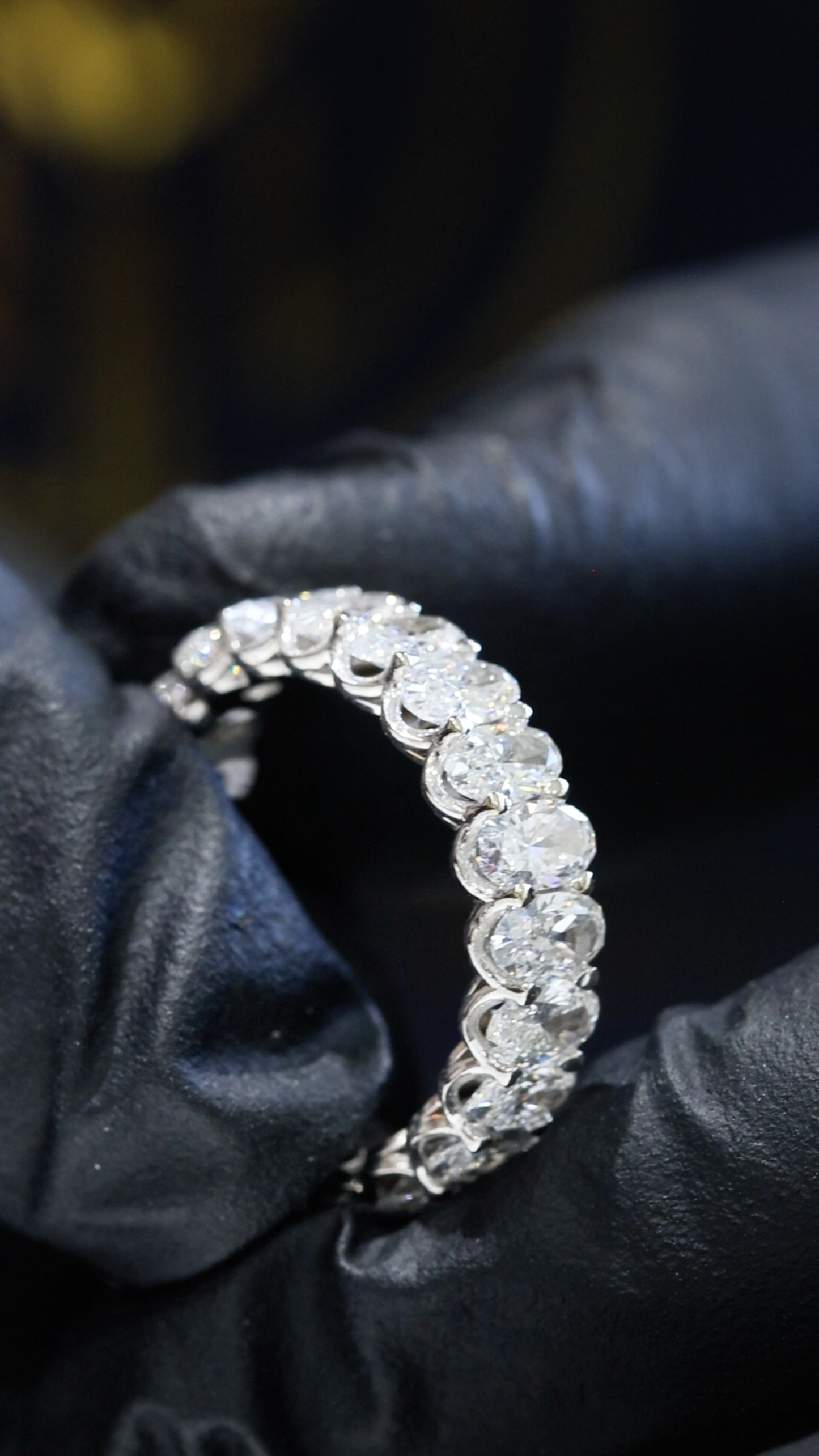Oval-Cut Lab-Grown Diamond Eternity Band in White Gold | Prong-Set Design