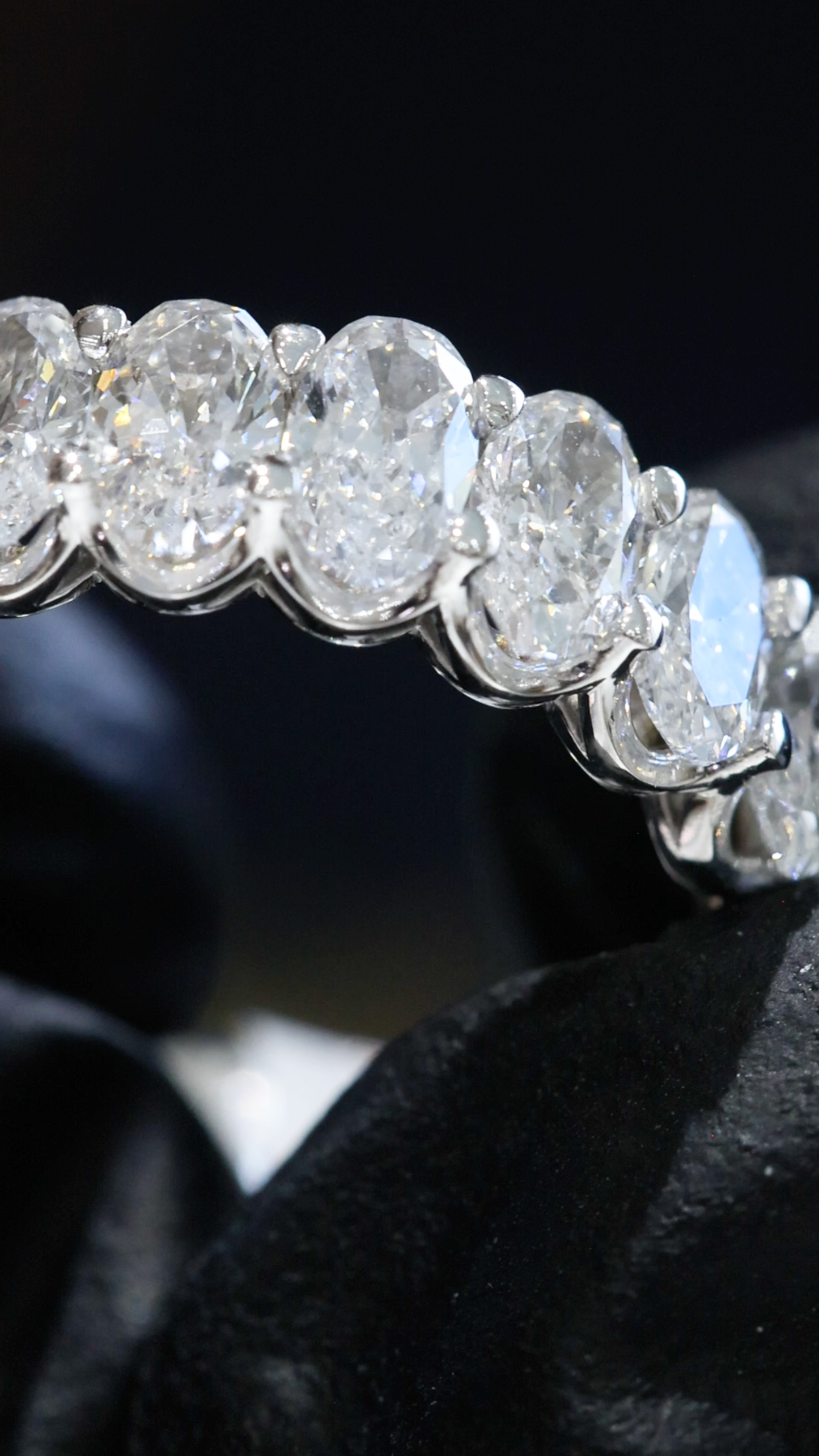 Oval-Cut Lab-Grown Diamond Eternity Band in White Gold | Prong-Set Design