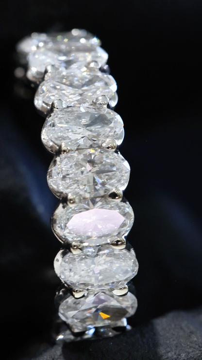 Oval-Cut Lab-Grown Diamond Eternity Band in White Gold | Prong-Set Design