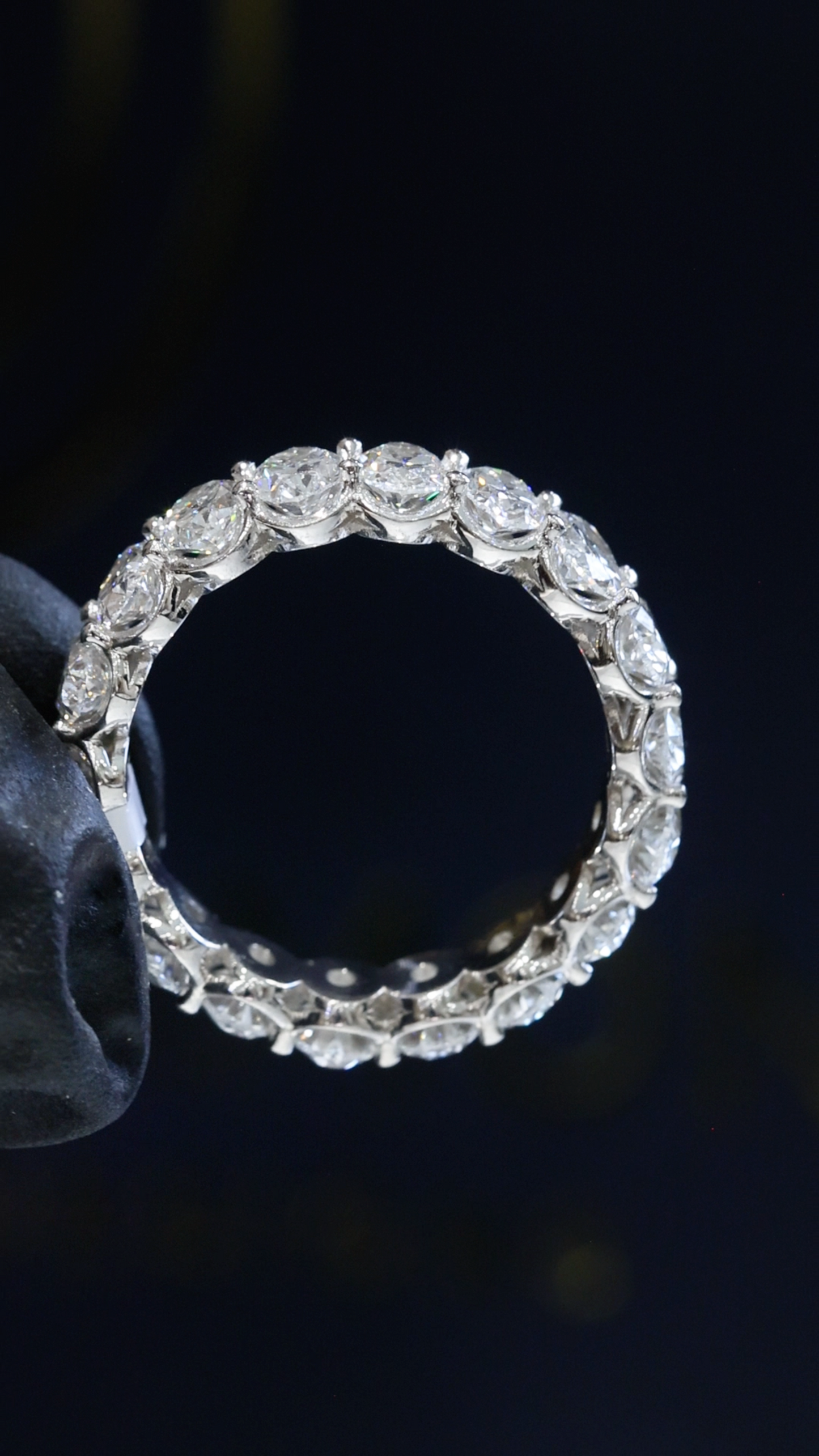 Oval-Cut Lab-Grown Diamond Eternity Wedding Band in White Gold | Prong-Set Design