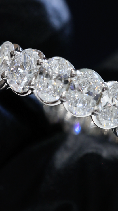 Oval-Cut Lab-Grown Diamond Eternity Wedding Band in White Gold | Prong-Set Design