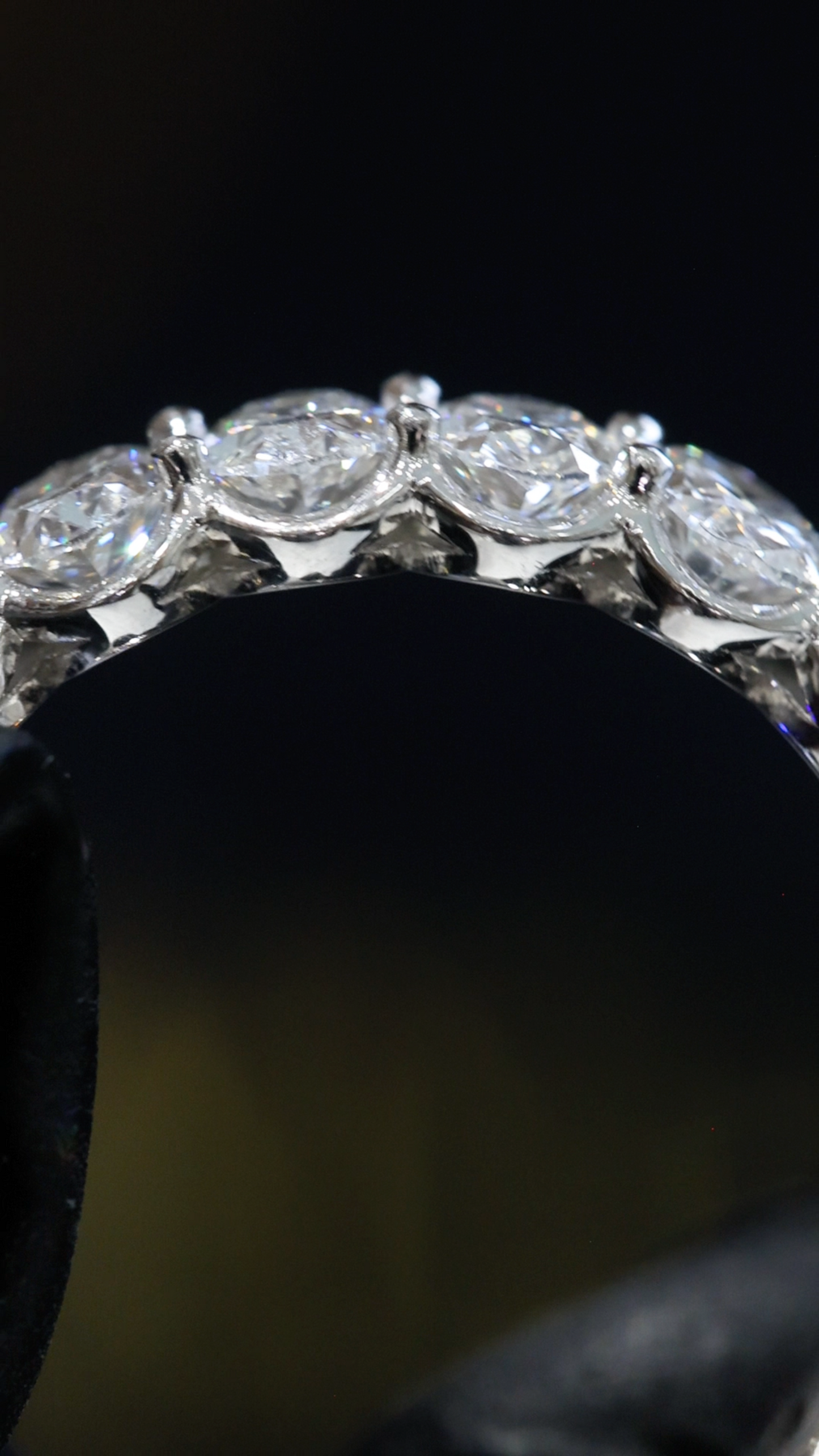 Oval-Cut Lab-Grown Diamond Eternity Wedding Band in White Gold | Prong-Set Design
