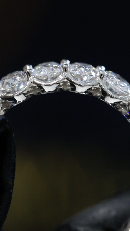 Oval-Cut Lab-Grown Diamond Eternity Wedding Band in White Gold | Prong-Set Design