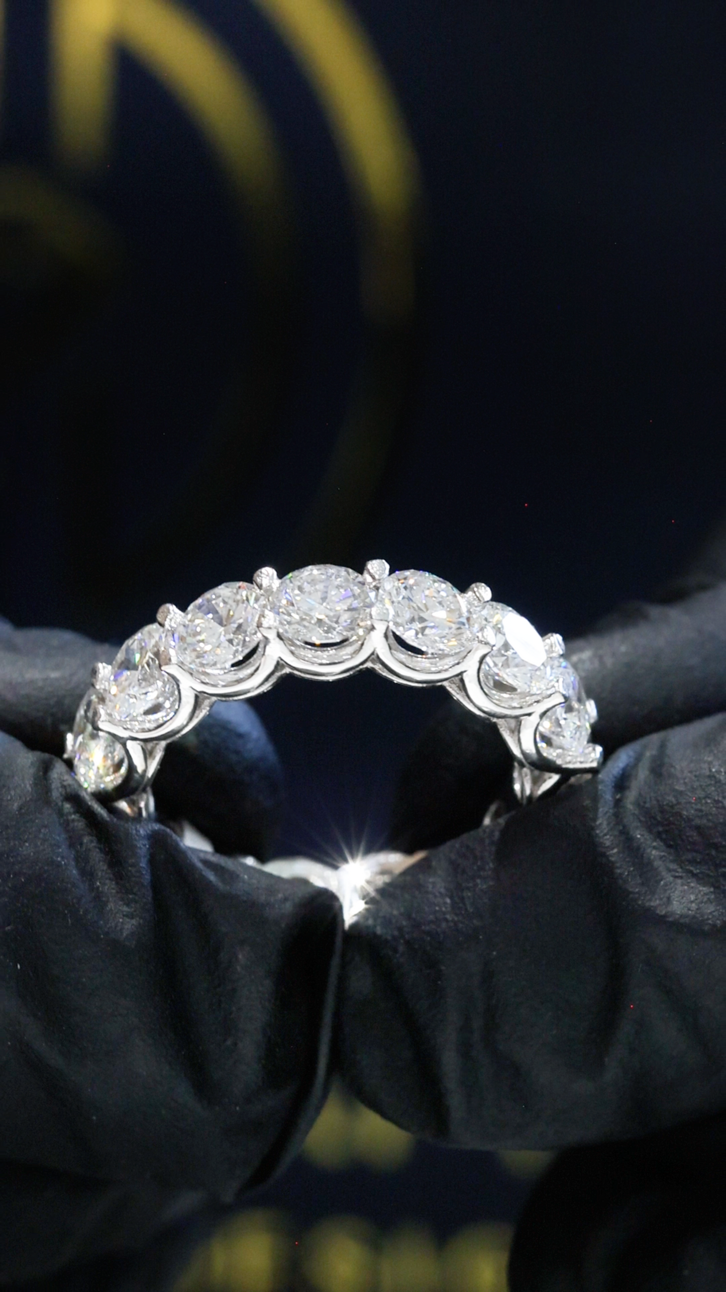Round-Cut Lab-Grown Diamond Eternity Wedding Band in White Gold | Prong-Set Design
