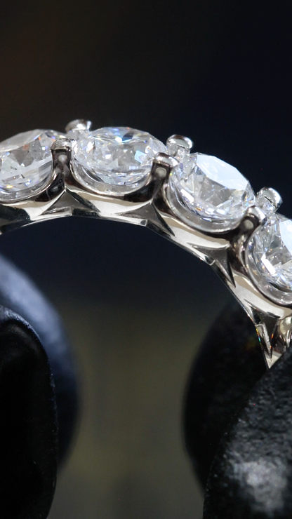Round-Cut Lab-Grown Diamond Eternity Wedding Band in White Gold | Prong-Set Design