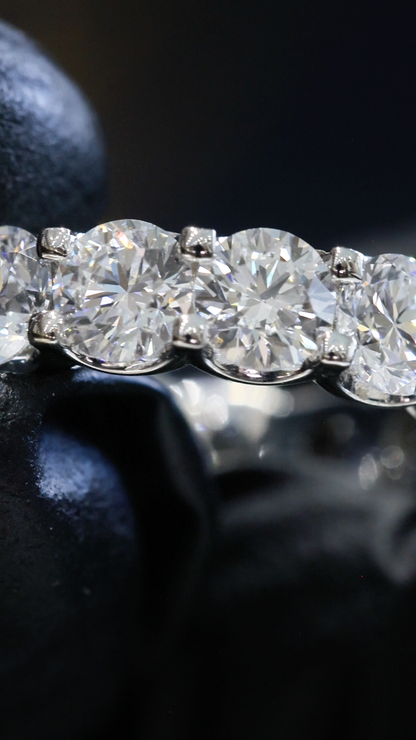 Round-Cut Lab-Grown Diamond Eternity Wedding Band in White Gold | Prong-Set Design