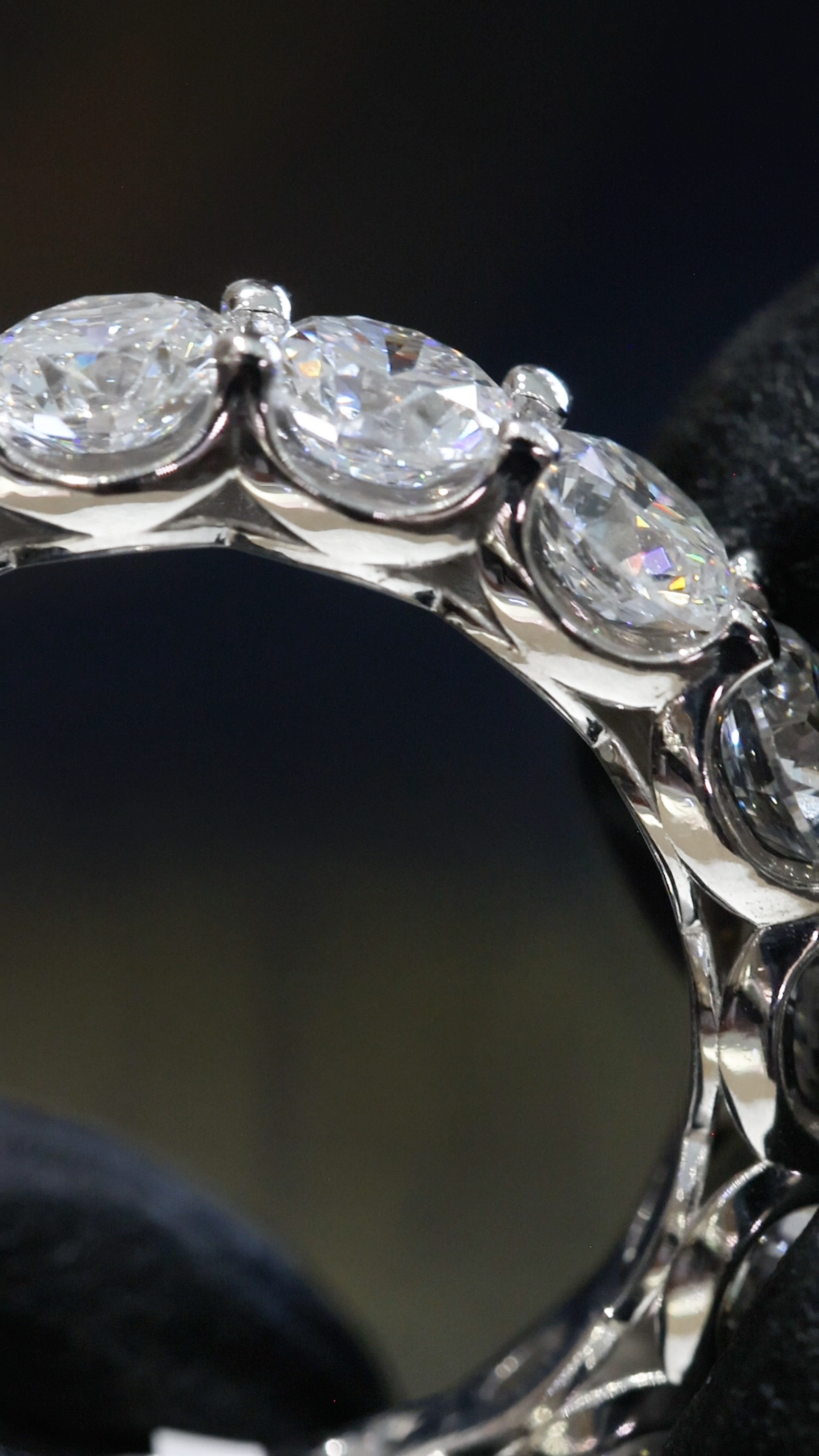 Round-Cut Lab-Grown Diamond Eternity Wedding Band in White Gold | Prong-Set Design
