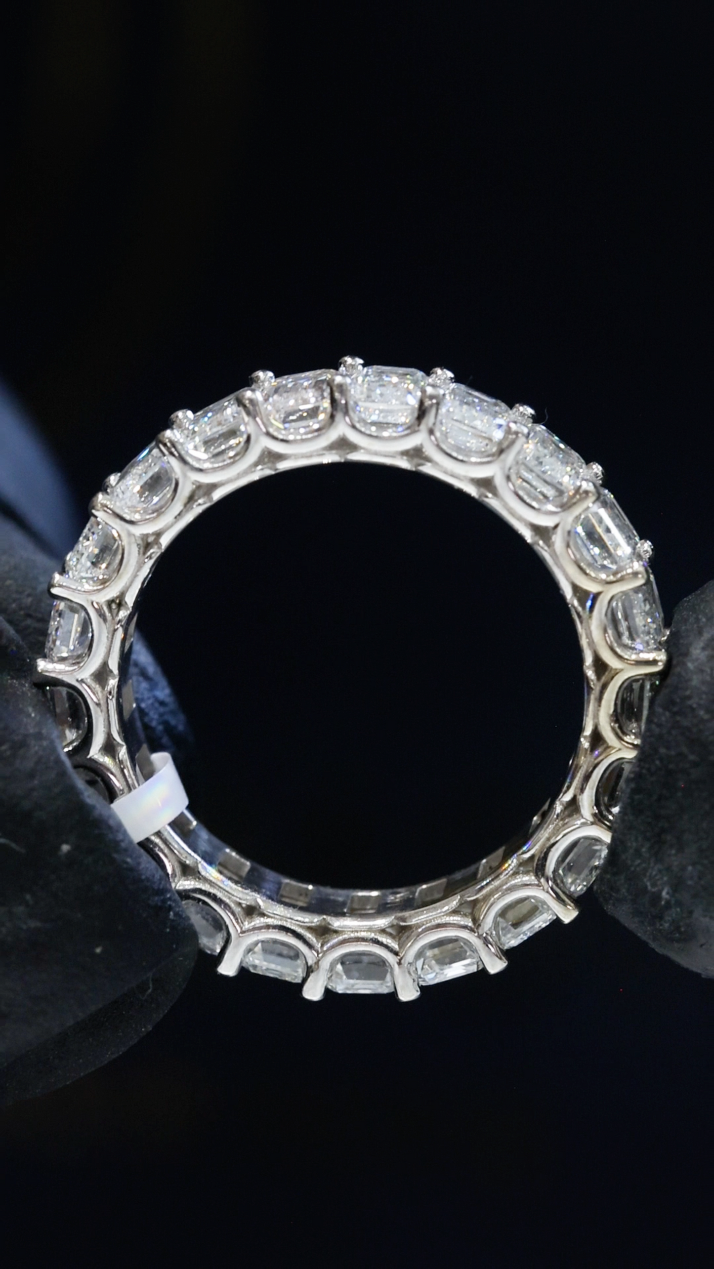 Emerald-Cut Lab-Grown Diamond Eternity Wedding Band in White Gold | Prong-Set Design