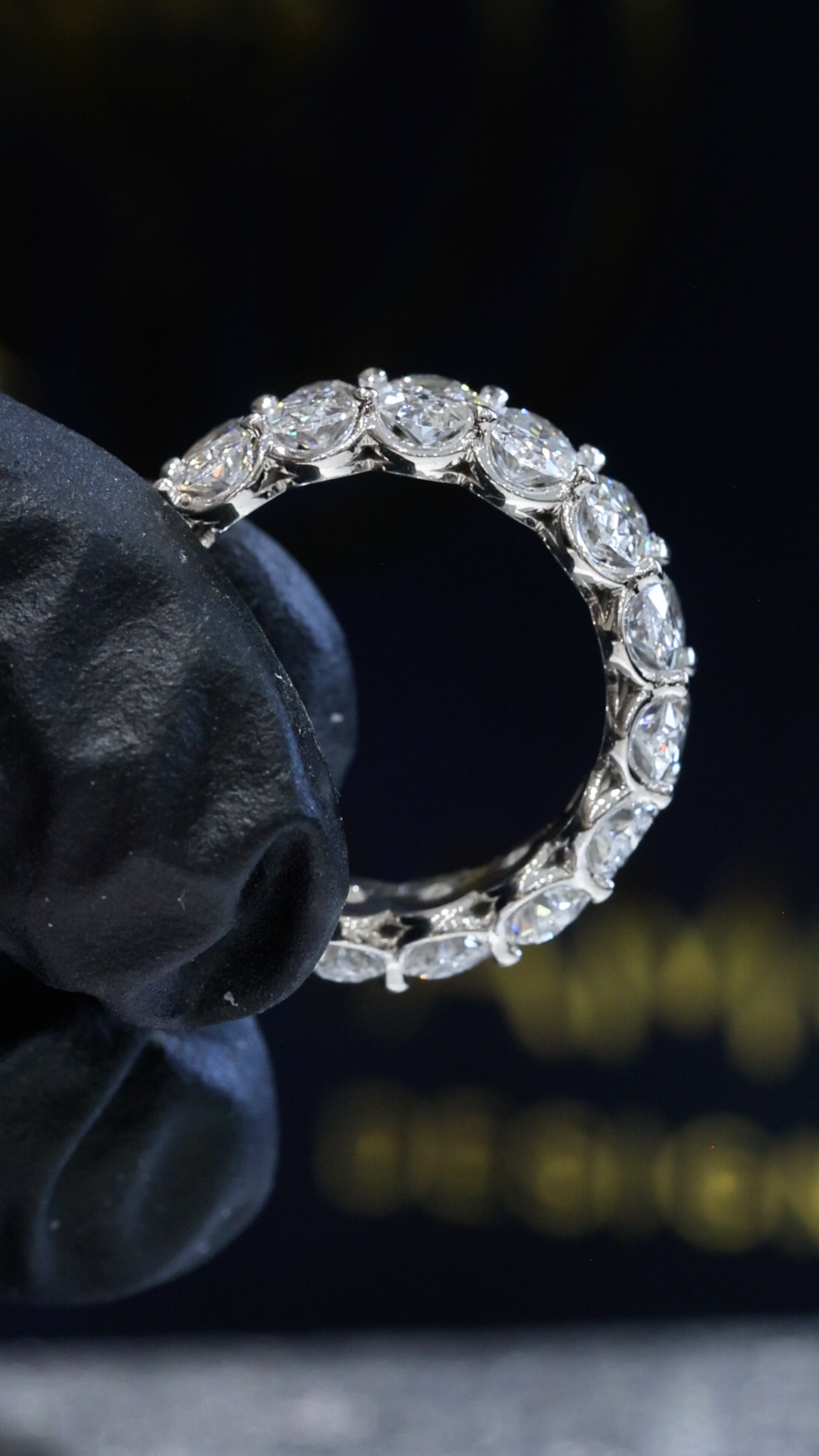 Oval-Cut Lab-Grown Diamond Eternity Wedding Band in White Gold | Prong-Set Design