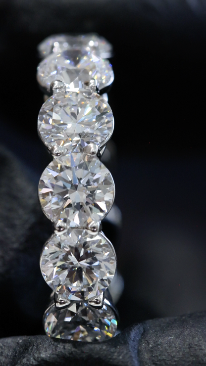 Round-Cut Lab-Grown Diamond Eternity Wedding Band in White Gold | Prong-Set Design