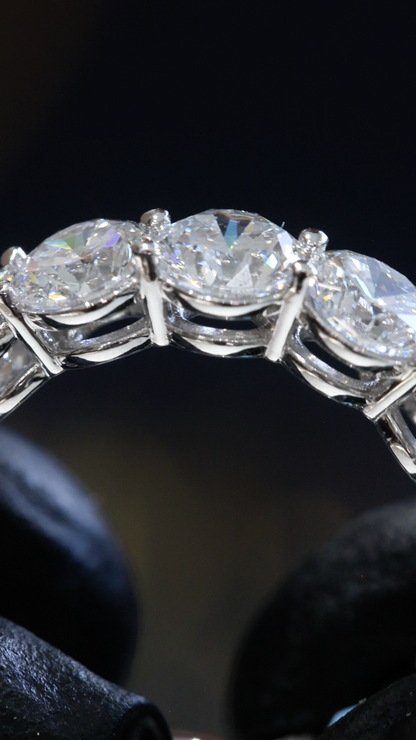 Round-Cut Lab-Grown Diamond Eternity Wedding Band in White Gold | Prong-Set Design