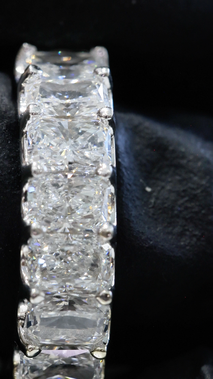 Emerald-Cut Lab-Grown Diamond Eternity Wedding Band in White Gold | Prong-Set Design