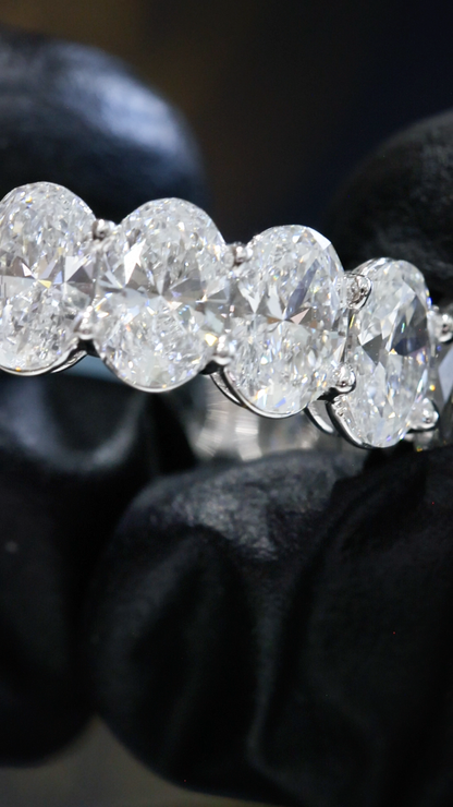 Oval-Cut Lab-Grown Diamond Eternity Wedding Band in White Gold | Prong-Set Design