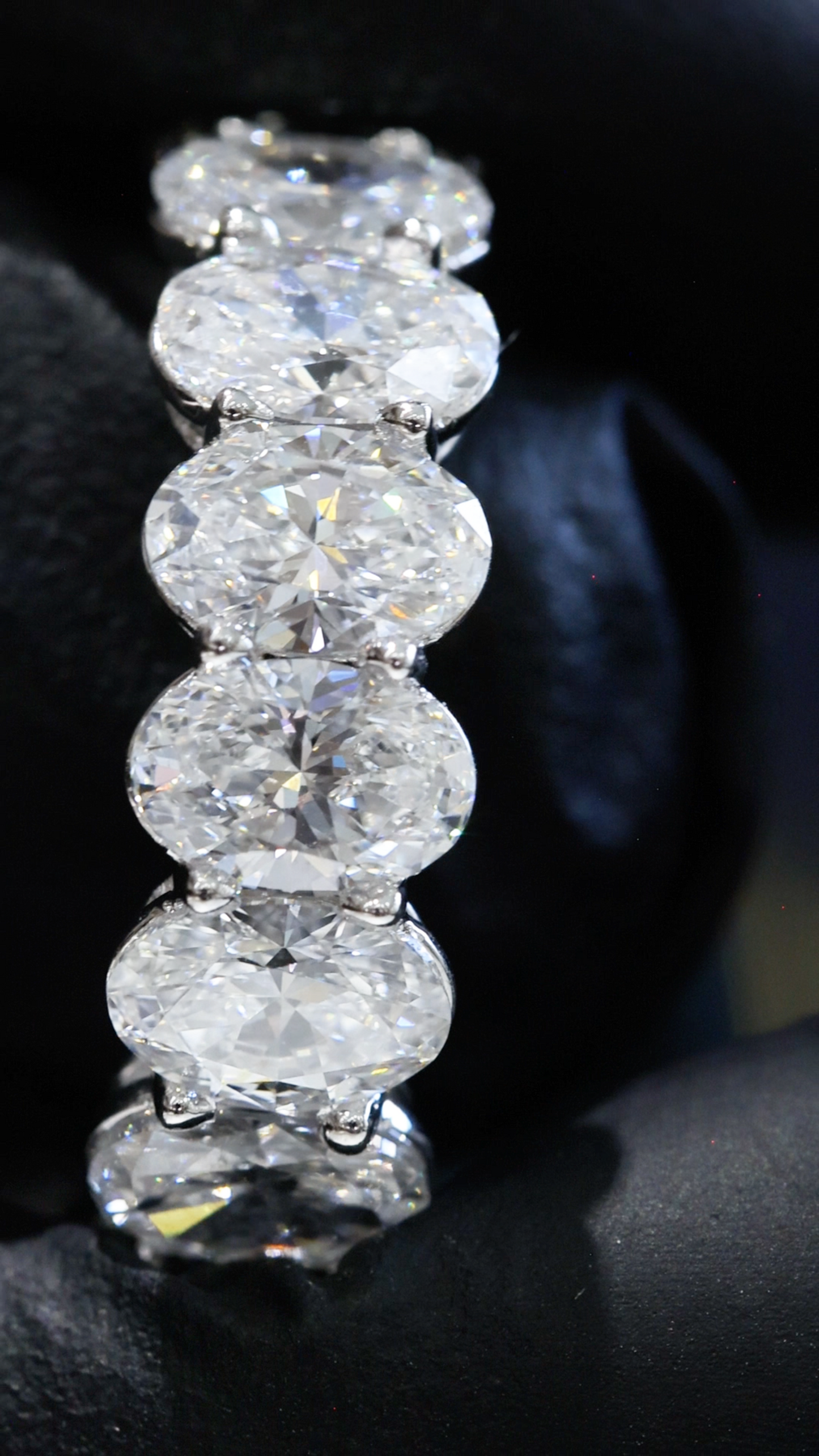 Oval-Cut Lab-Grown Diamond Eternity Wedding Band in White Gold | Prong-Set Design