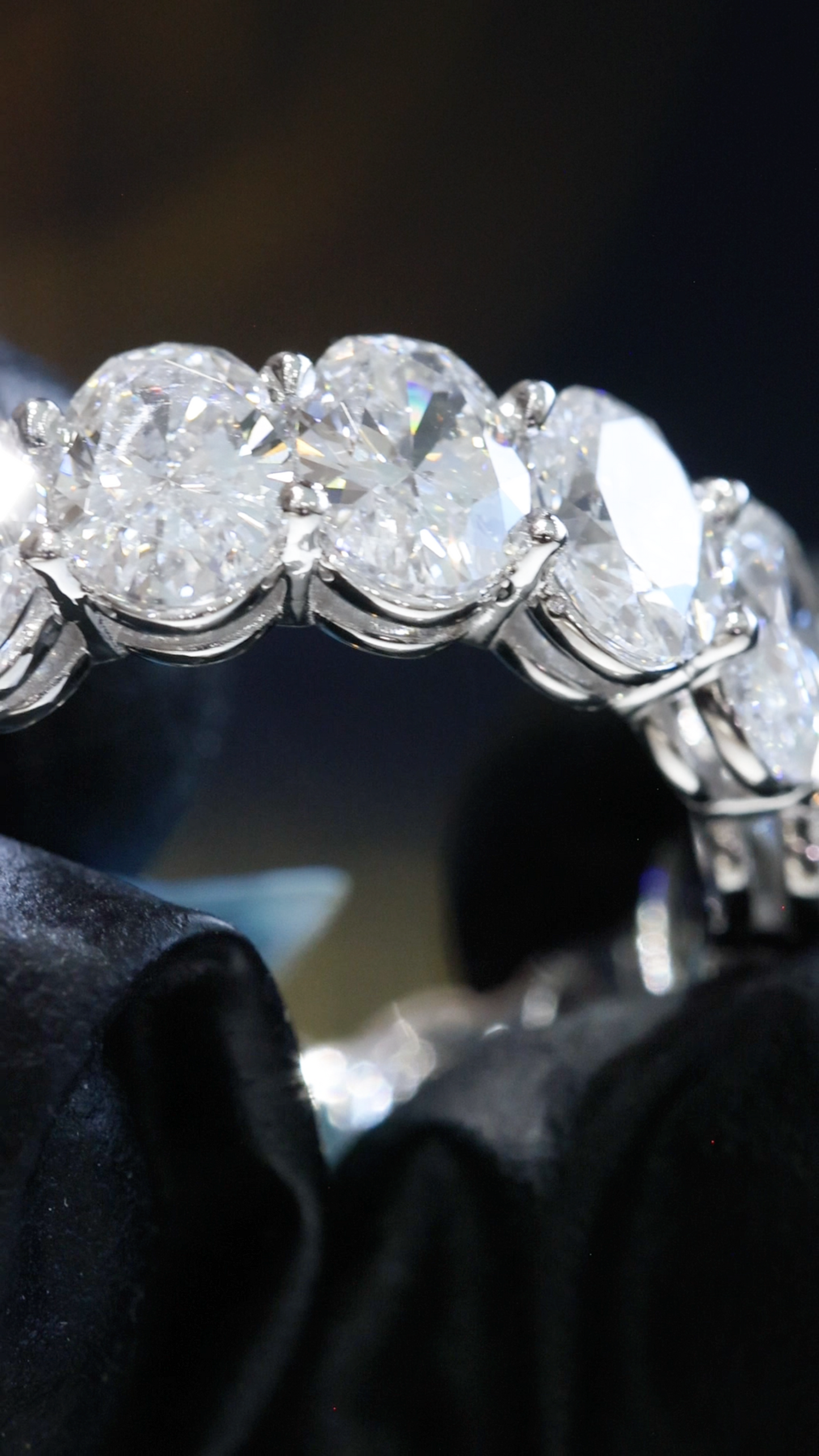 Oval-Cut Lab-Grown Diamond Eternity Wedding Band in White Gold | Prong-Set Design