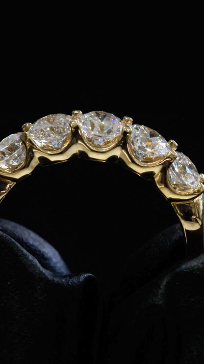 Round-Cut Lab-Grown Diamond Wedding Band in Yellow Gold | Prong-Set Design