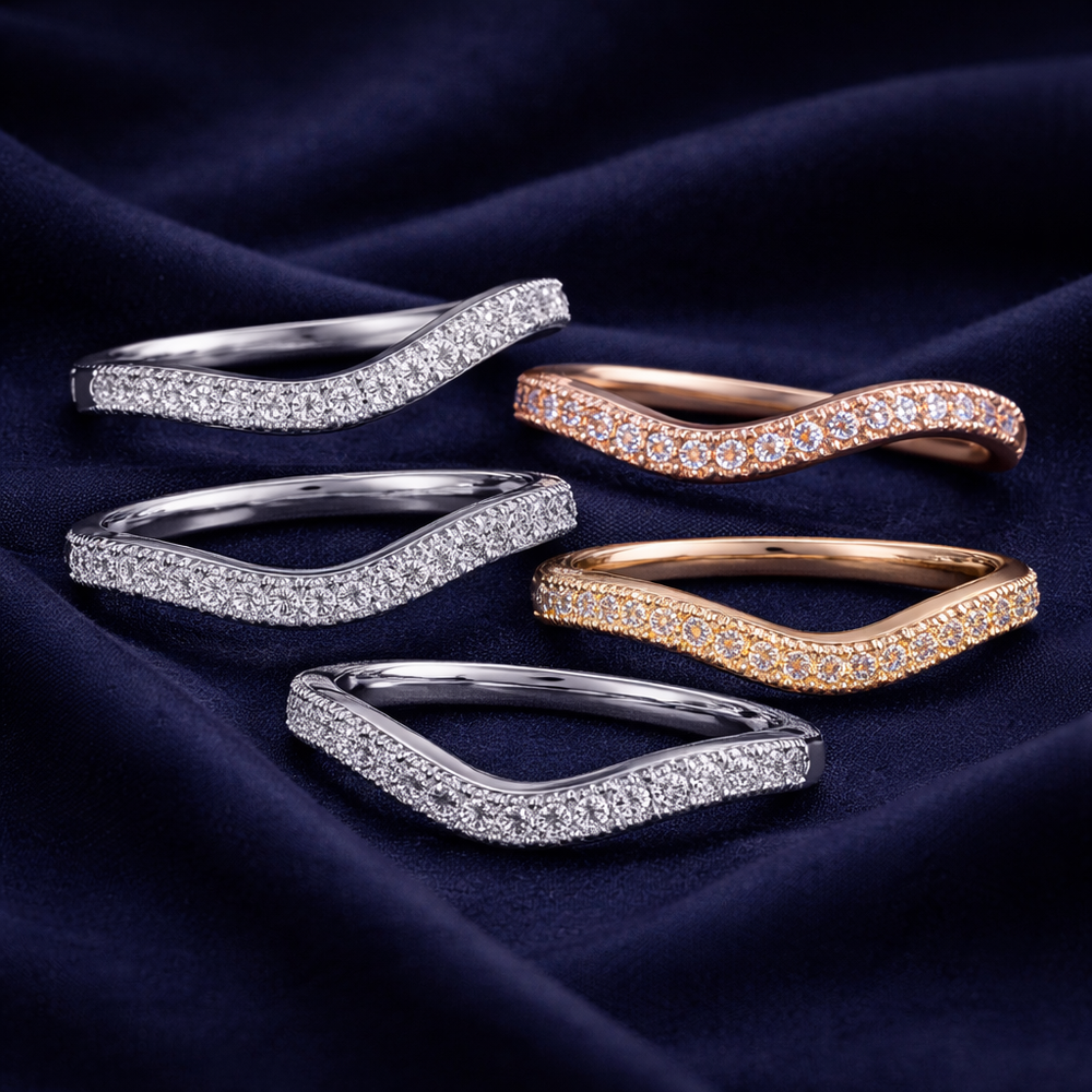 Curved wedding bands