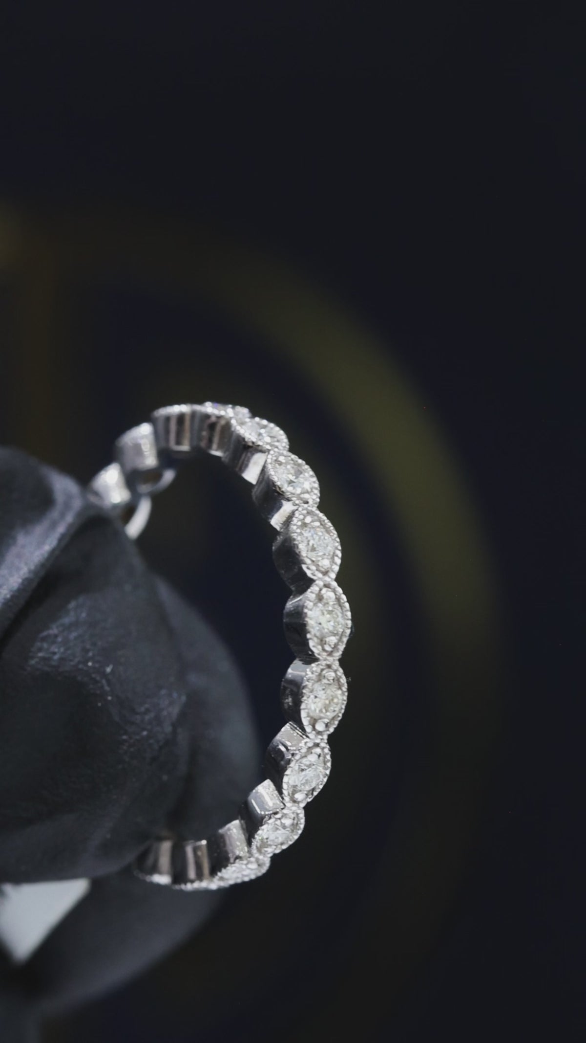 Natural Diamond Marquise-Style Eternity Band in 14K White Gold .3ct houston jeweler