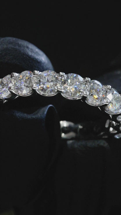 Round-Cut Lab-Grown Diamond Eternity Wedding Band in White Gold | Prong-Set Design