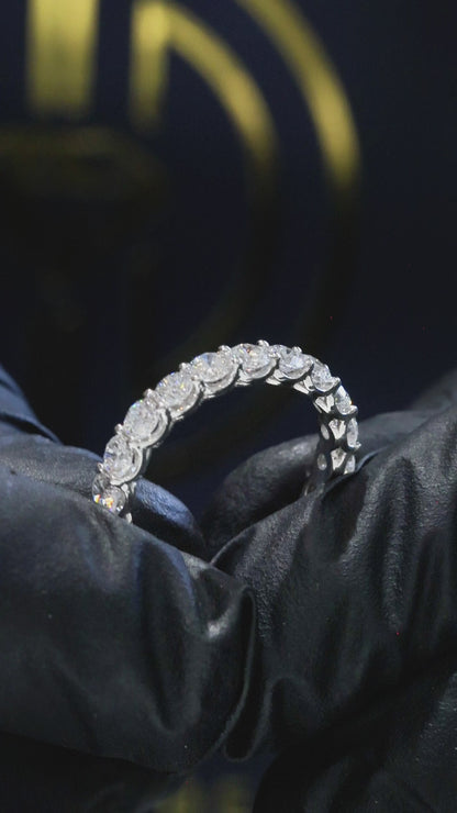 Round-Cut Lab-Grown Diamond Eternity Wedding Band in White Gold | Prong-Set Design