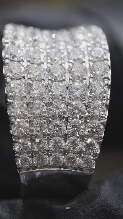Multi-Row Round Diamond Band in White Gold | 1.89 CTW