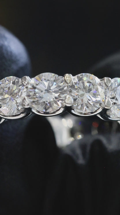 Round-Cut Lab-Grown Diamond Eternity Wedding Band in White Gold | Prong-Set Design