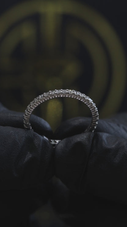 Round Pavé Diamond Eternity Band in 14K White Gold | 0.50 CT