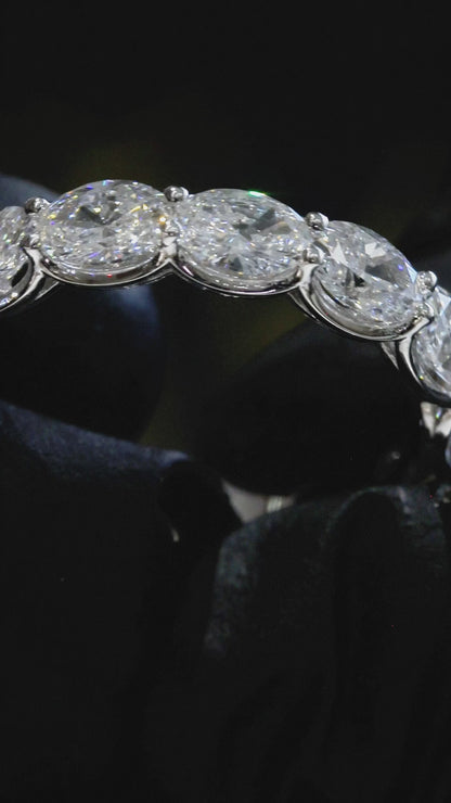 Oval Lab-Grown Diamond Eternity Band in White Gold | Shared Prong Setting