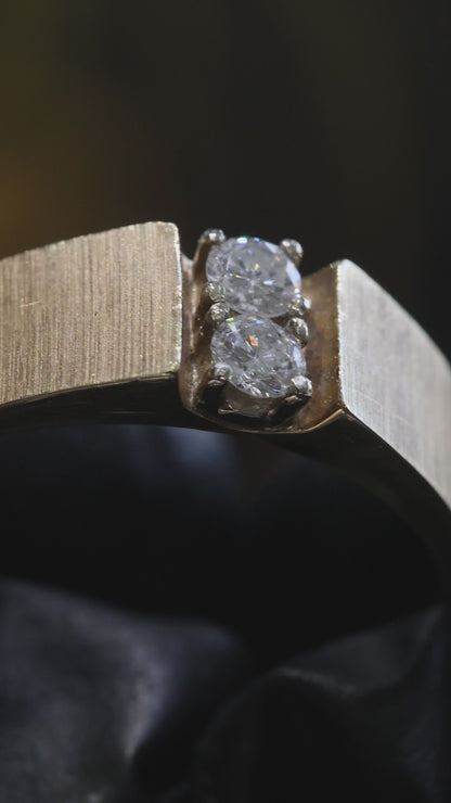 Men’s Two-Stone Diamond Wedding Band in Yellow Gold | .20 CTW