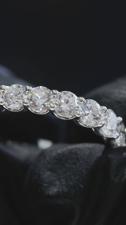 Round-Cut Lab-Grown Diamond Eternity Wedding Band in White Gold | Prong-Set Design
