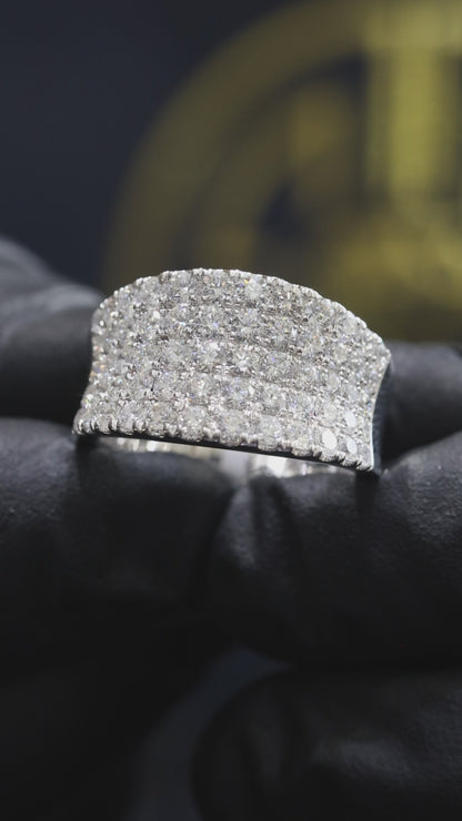 Multi-Row Round Diamond Band in White Gold | 1.89 CTW