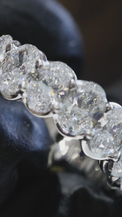 Oval-Cut Lab-Grown Diamond Eternity Wedding Band in White Gold | Prong-Set Design