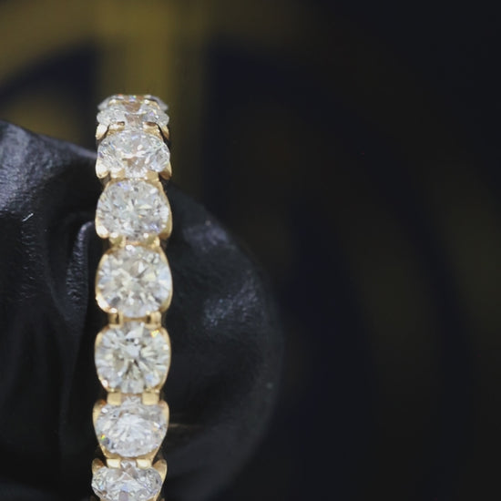 Natural Round Brilliant Diamond Eternity Band in 14K Yellow Gold | 3.10 CTW houston jeweler