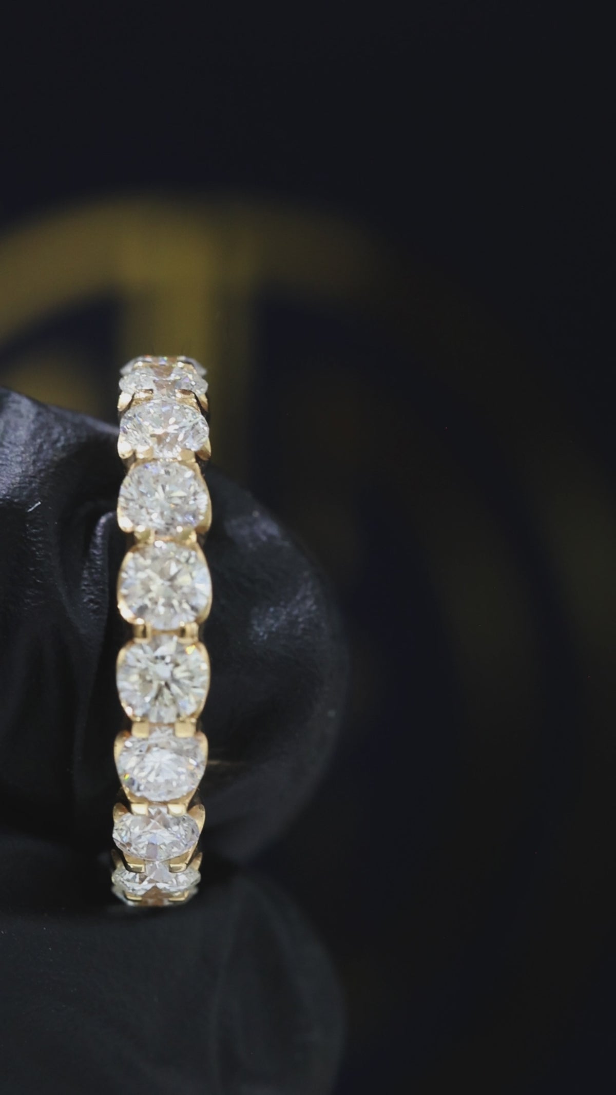Natural Round Brilliant Diamond Eternity Band in 14K Yellow Gold | 3.10 CTW houston jeweler
