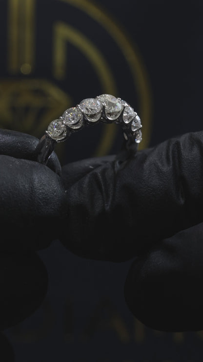 Round Cut Diamond Half Eternity Band in White Gold | 1.40 CTW