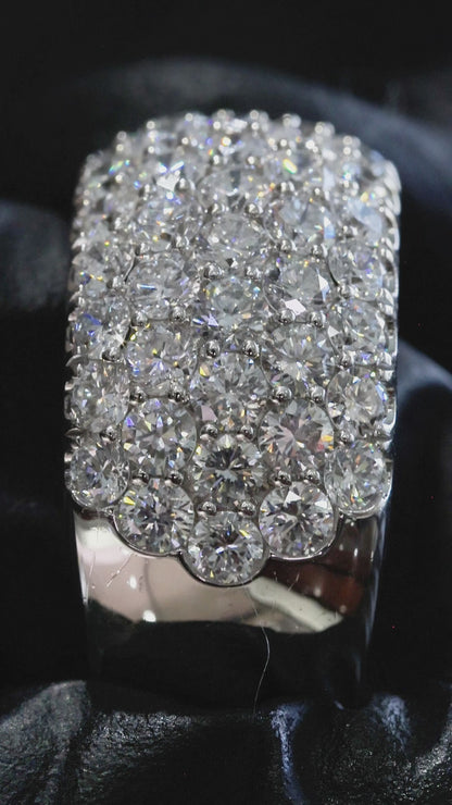 Wide Pavé Lab-Grown Diamond Eternity Band in White Gold | Multi-Row Round Cut