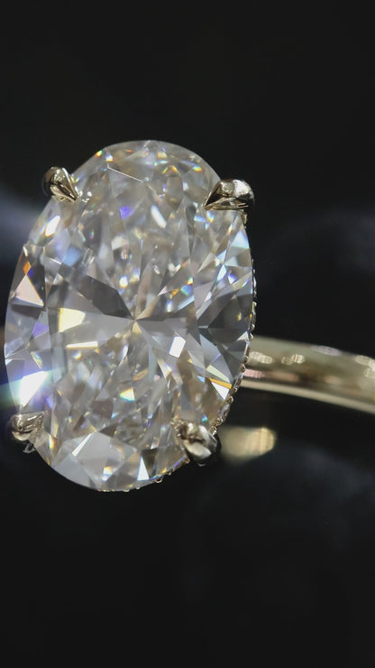 Oval-Cut Lab-Grown Diamond Solitaire Ring in Yellow Gold | Elegant Prong Setting