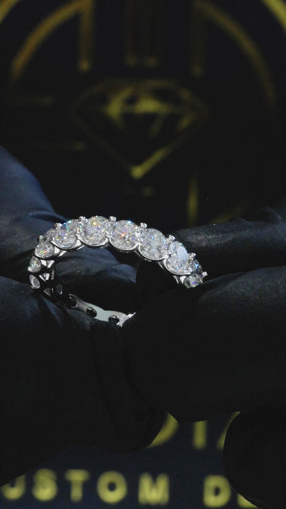 Round-Cut Lab-Grown Diamond Eternity Wedding Band in White Gold | Prong-Set Design