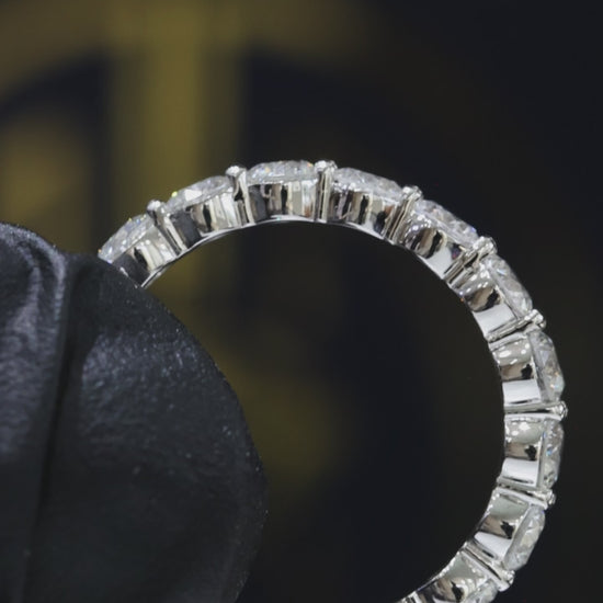 Natural Round Brilliant Diamond Eternity Band in 14K White Gold | 2.86 CTW houston jeweler
