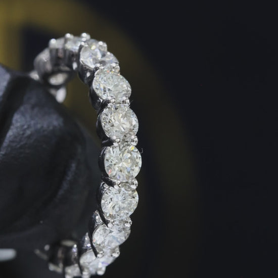 Natural Round Brilliant Diamond Eternity Band in 14K White Gold | 3.07 CTW