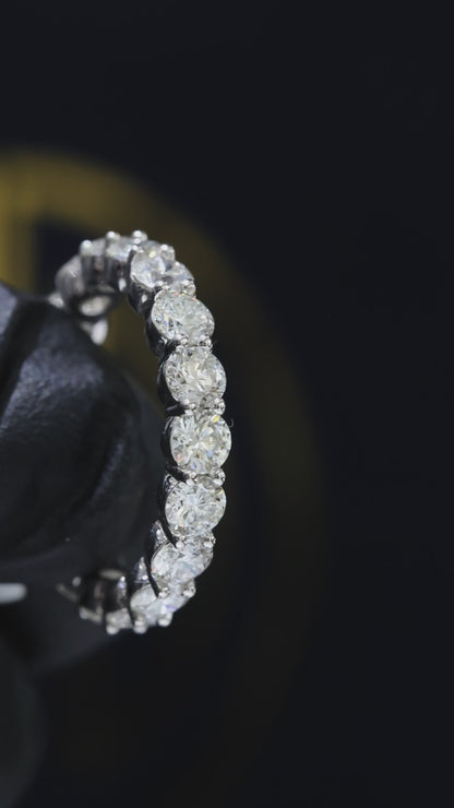 Natural Round Brilliant Diamond Eternity Band in 14K White Gold | 3.07 CTW