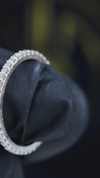 Round Brilliant Diamond Eternity Band in 14K White Gold | 0.50 CTW Slim Shared-Prong Setting