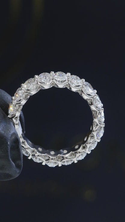 Oval-Cut Lab-Grown Diamond Eternity Wedding Band in White Gold | Prong-Set Design