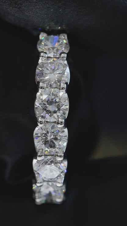 Round-Cut Lab-Grown Diamond Eternity Wedding Band in White Gold | Prong-Set Design