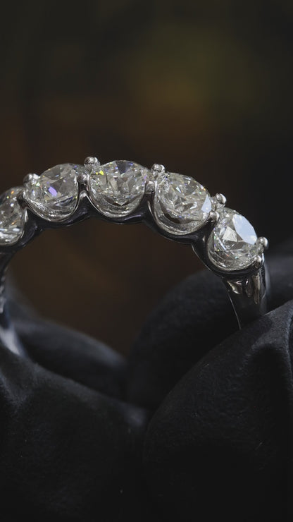 Round Diamond Half Eternity Band in 14K White Gold | 1.50 CTW