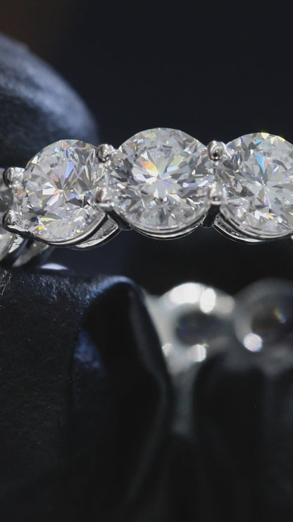 Round-Cut Lab-Grown Diamond Eternity Wedding Band in White Gold | Prong-Set Design